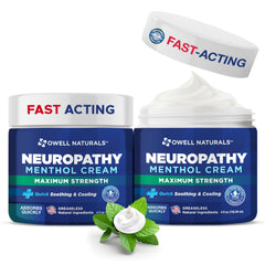 Owell Naturals Neuropathy Cream Extra Strength front label for quick identification and use