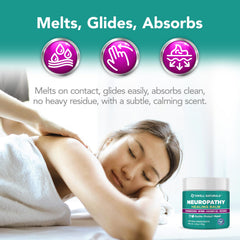 OWELL NATURALS Neuropathy Healing Balm in use on a hand reveals a light, non-greasy finish.