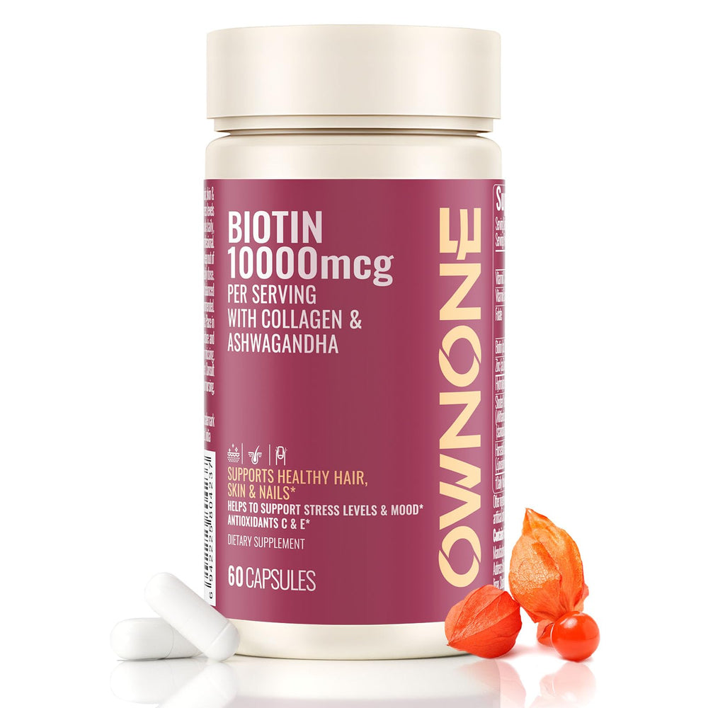 OWNONE Biotin 10000mcg bottle for beauty support and daily wellness.