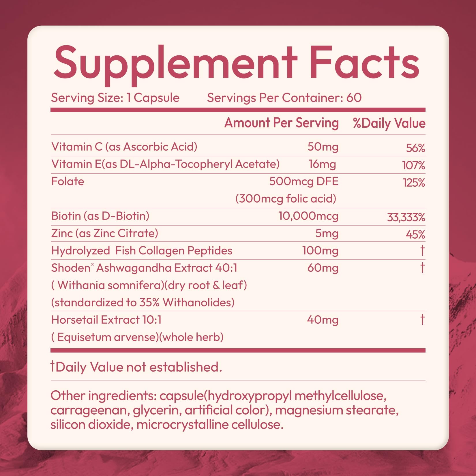 OWNONE Vitamin C, E and collagen label for antioxidant support.