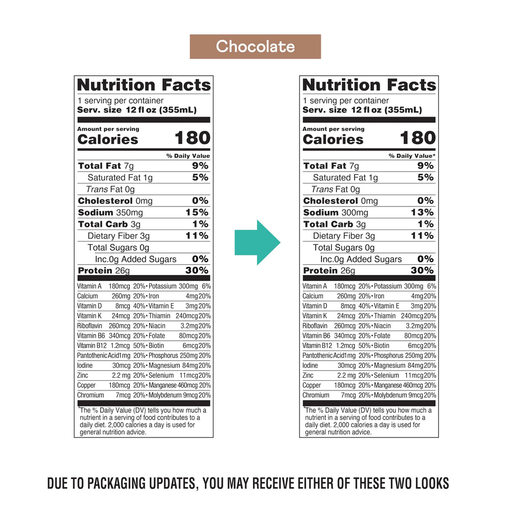 OWYN chocolate label emphasizes 26g protein and allergen-friendly ingredients