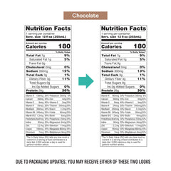 OWYN chocolate label emphasizes 26g protein and allergen-friendly ingredients
