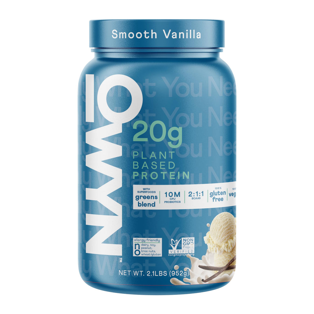 OWYN dairy-free protein powder tub with smooth vanilla for quick protein boosts