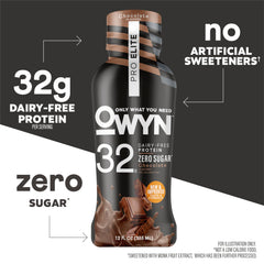 OWYN Pro Elite Chocolate ready-to-drink bottle, convenient nutrition on the go.