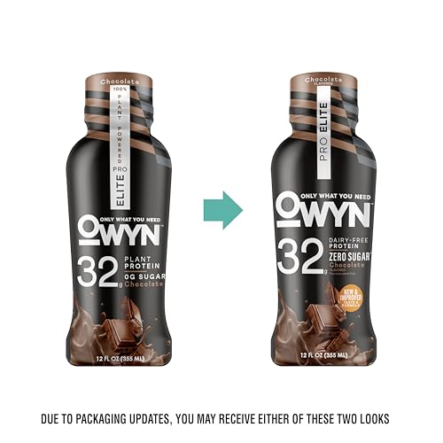 OWYN Pro Elite Chocolate shake in glass, smooth plant-based recovery dose.