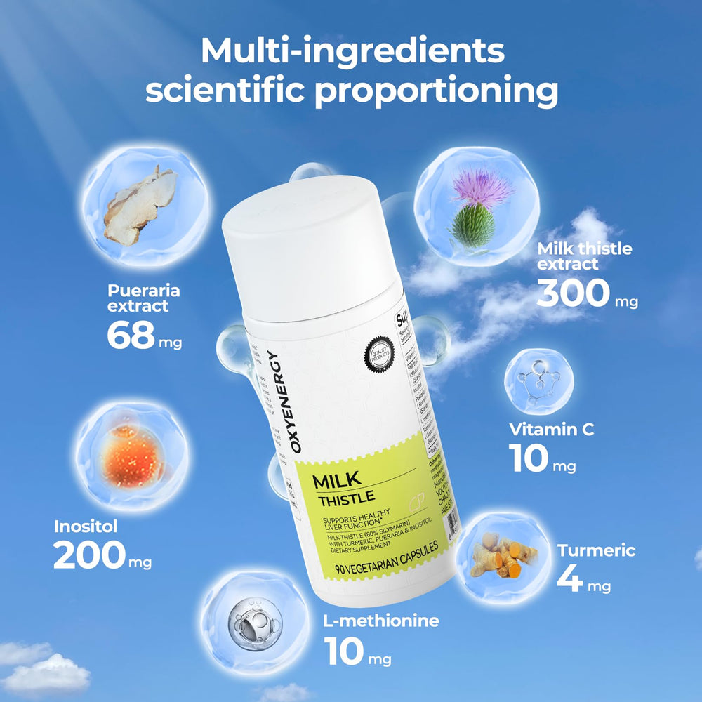 OxyEnergy capsule with Vitamin C, Inositol and Pueraria blend for detox support.