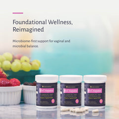 oxiceutics MyCrispatus packaging highlighting Hyaluronic Acid for mucosal hydration.