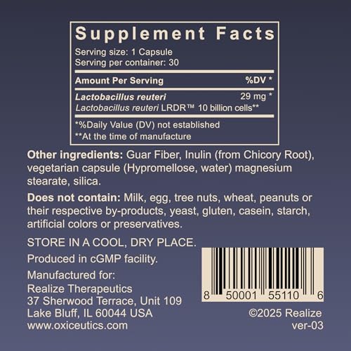 oxiceutics MyReuteri 10B CFU capsules ready for daily use