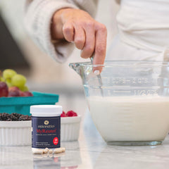 Oxiceutics MyReuteri bottle with pours demonstrates convenient daily use.