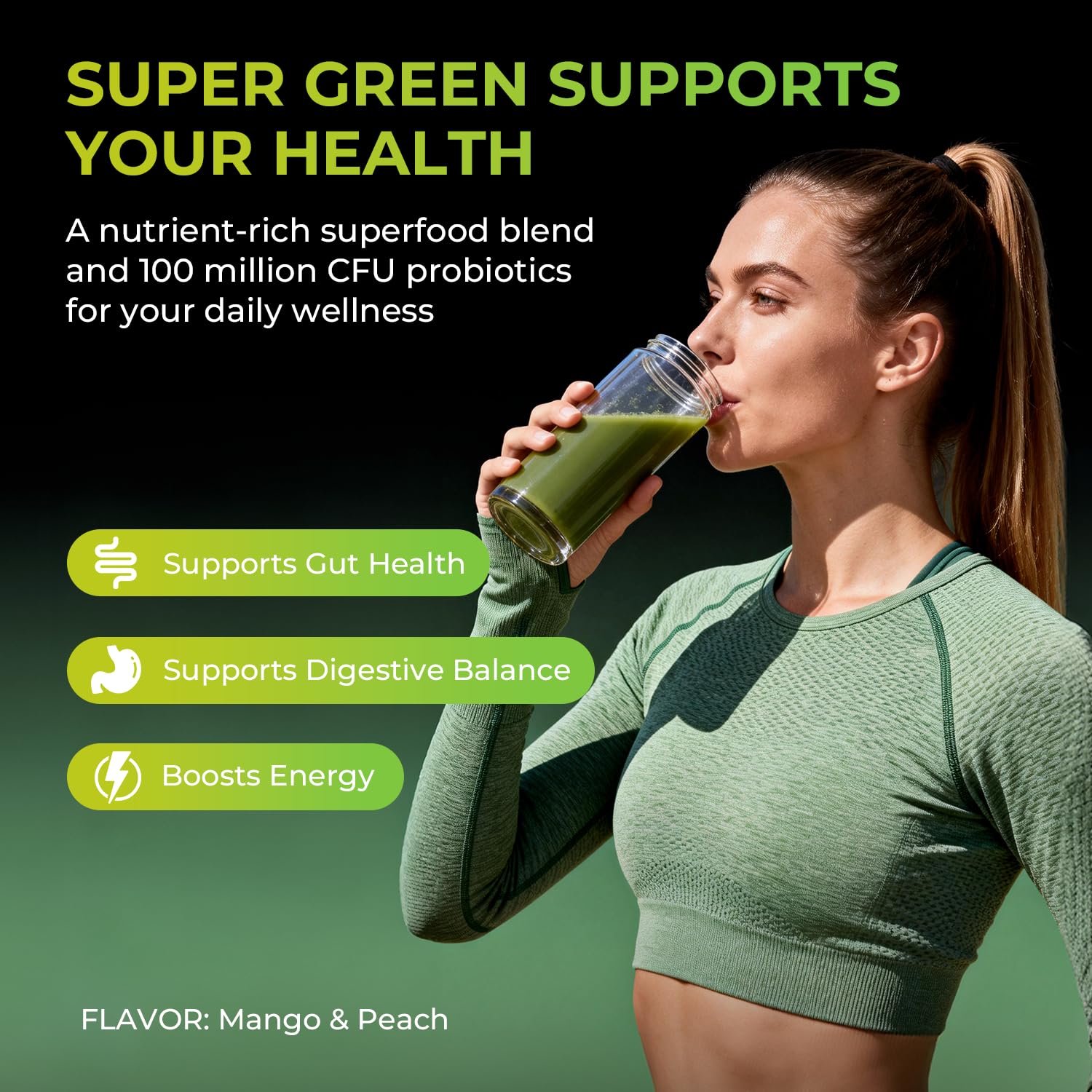GMP-certified plant-based ingredients used in OxyEnergy Super Greens powder.