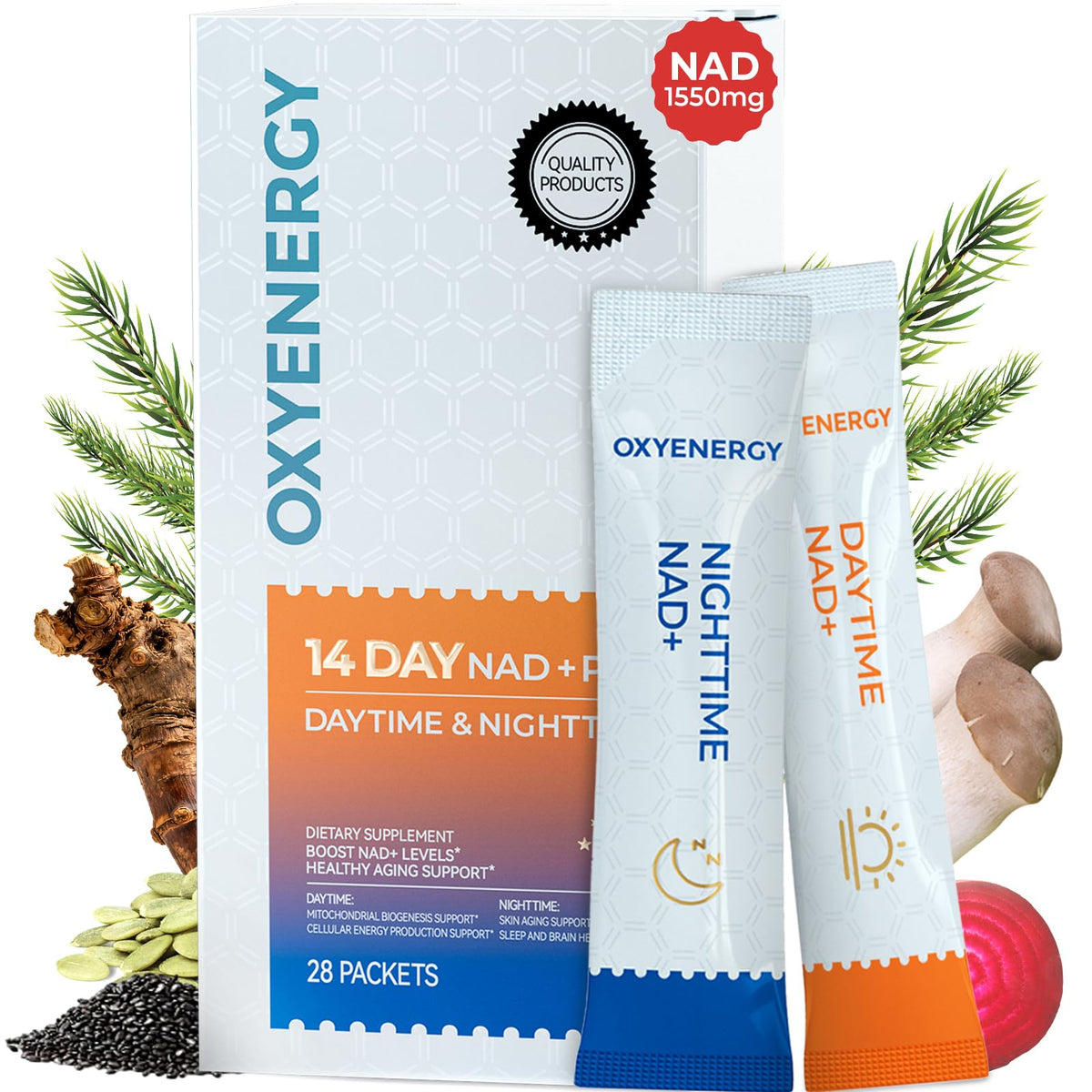OxyEnergy daytime stick with orange flavor for energized mornings