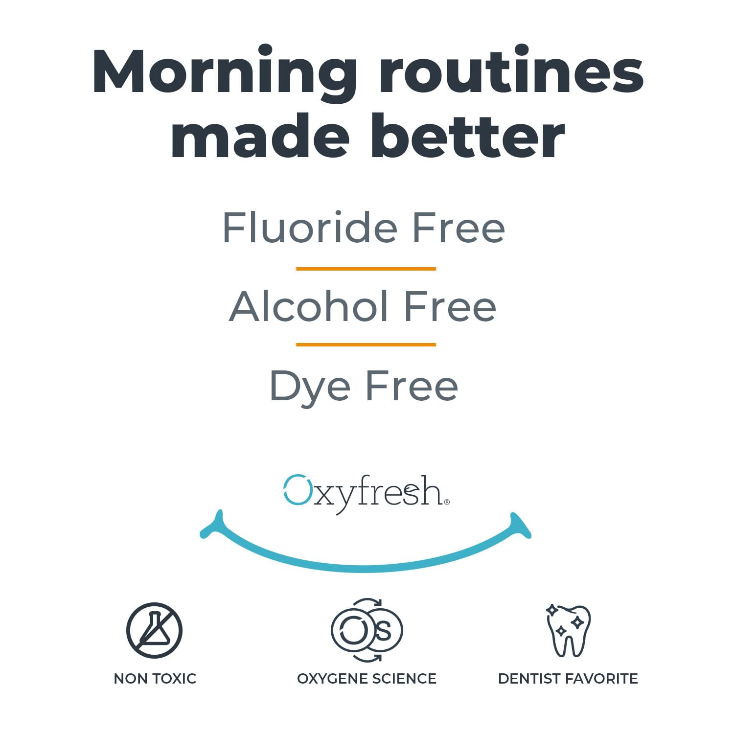 Oxyfresh Lemon Mint mouthwash bottle on bathroom sink ready for daily use.