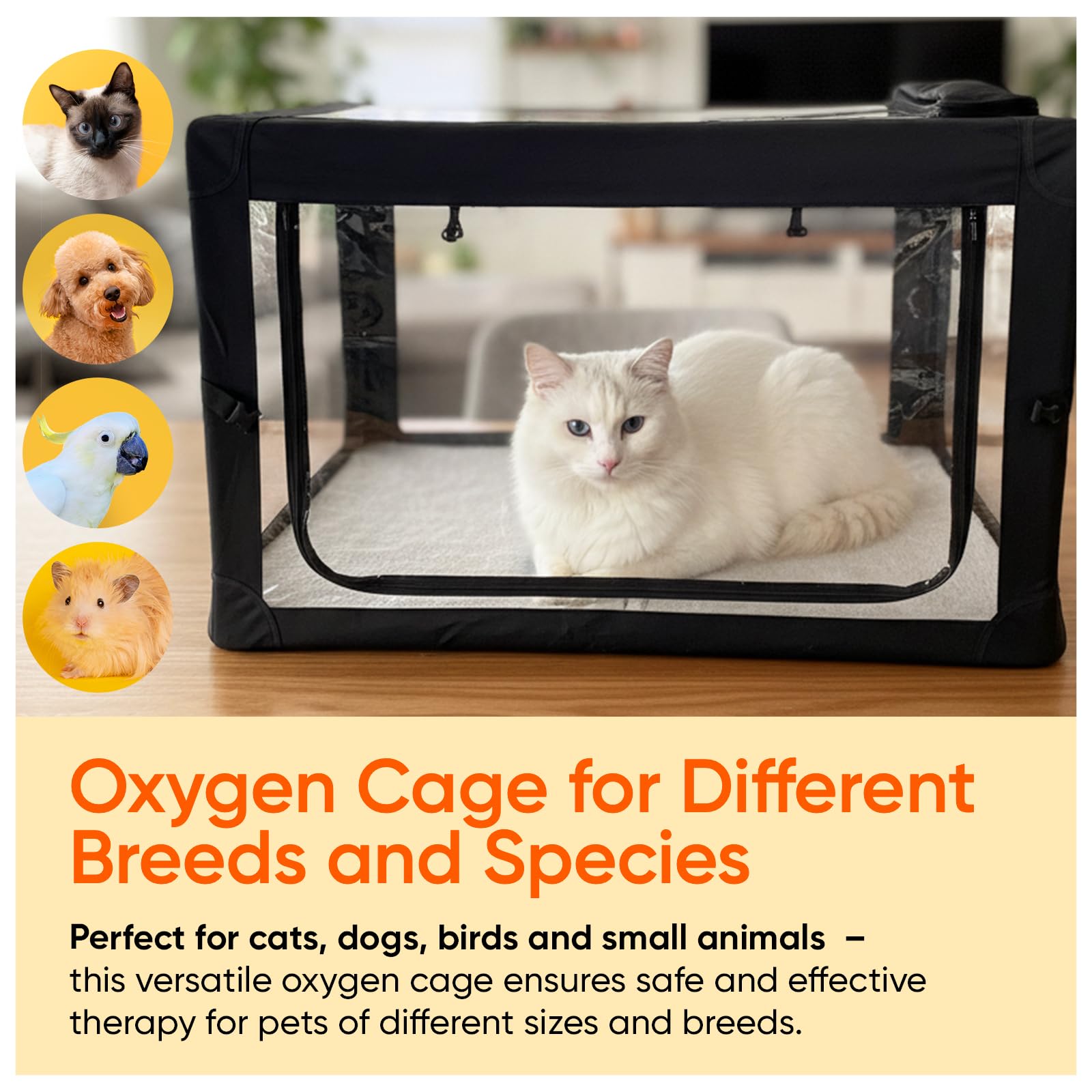Oxygen cage pets soft mat provides comfortable rest during treatment