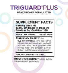 Oxygen Nutrition Triguard Plus label close-up with ingredients.