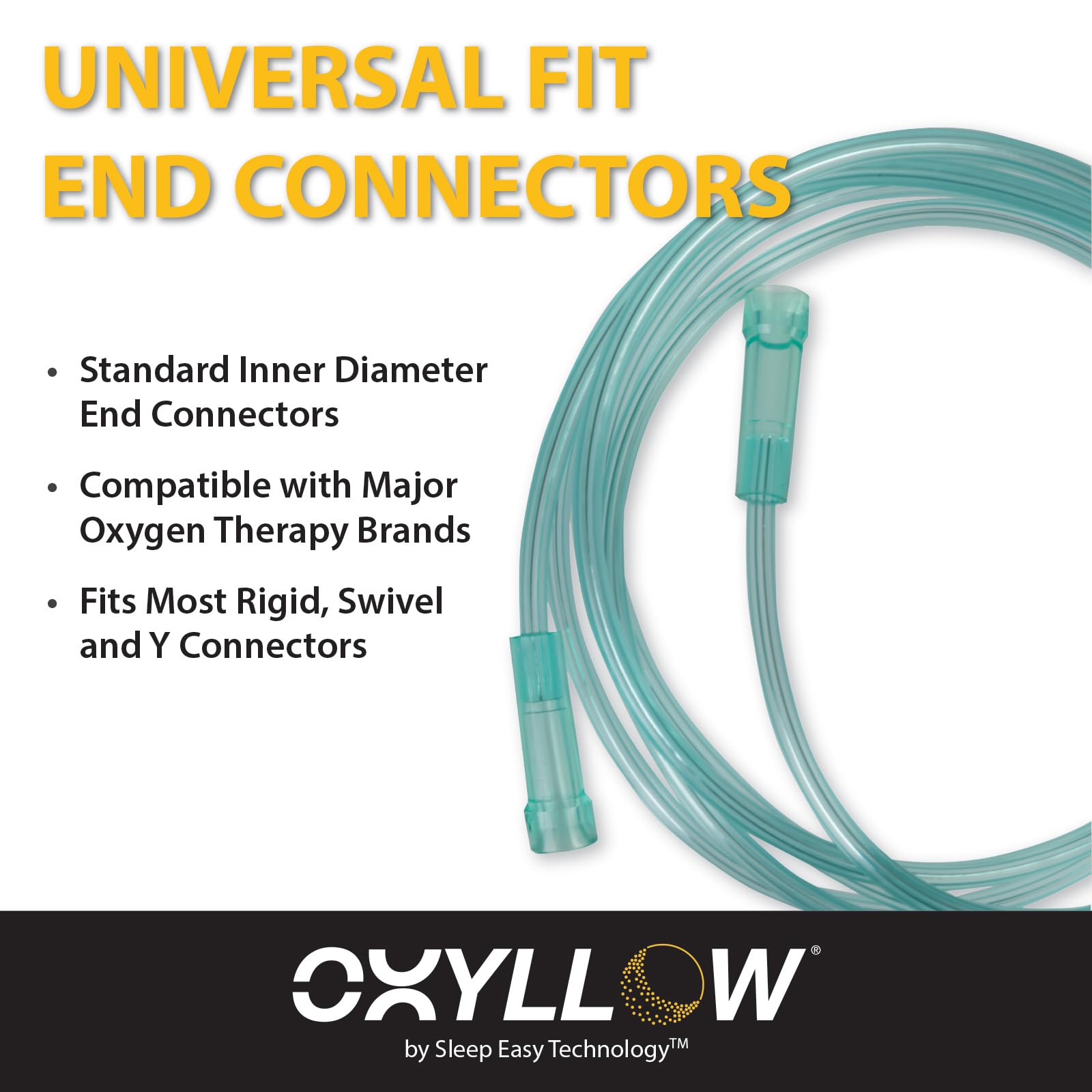 Oxyllow tubing for nighttime therapy, ideal for side sleepers