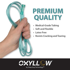 Oxyllow tubing with universal end connectors fits most concentrators
