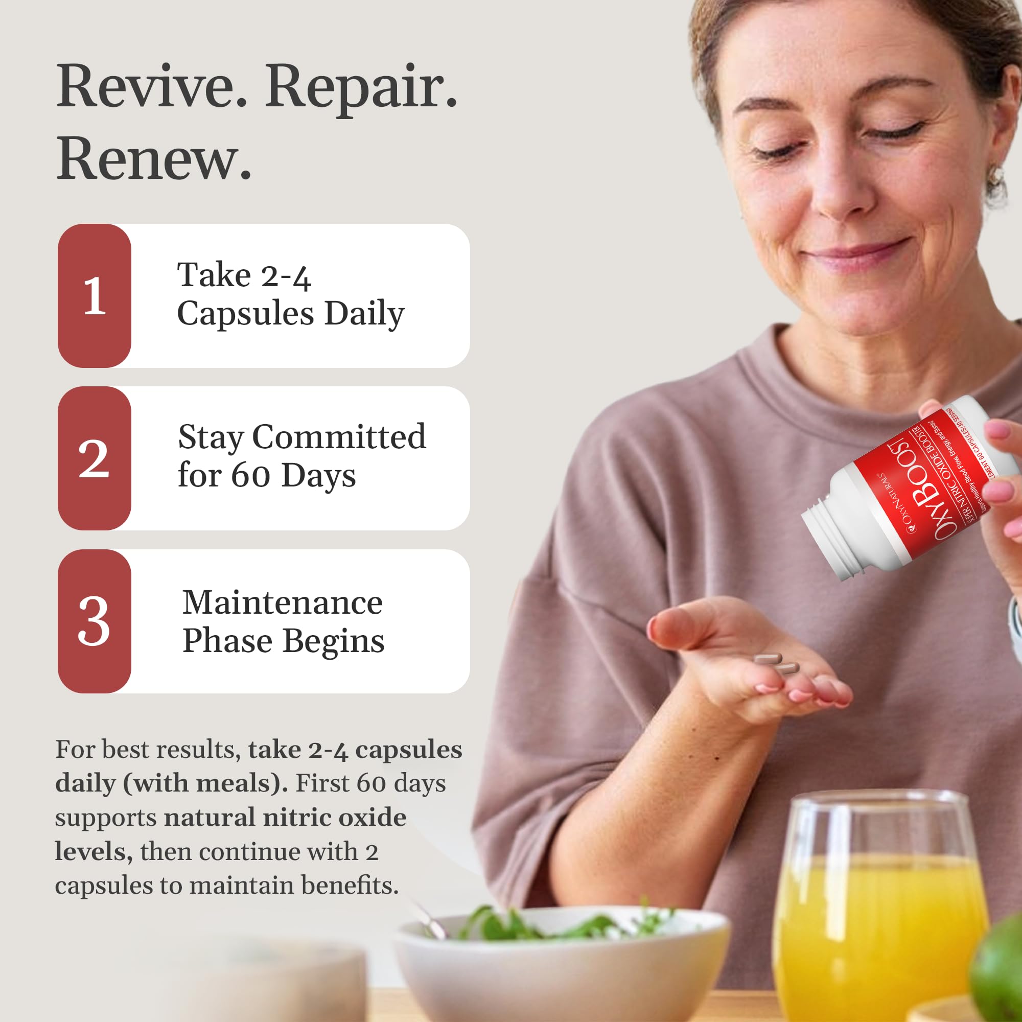 OxyNaturals OxyBoost lifestyle image implying improved focus and mental clarity.