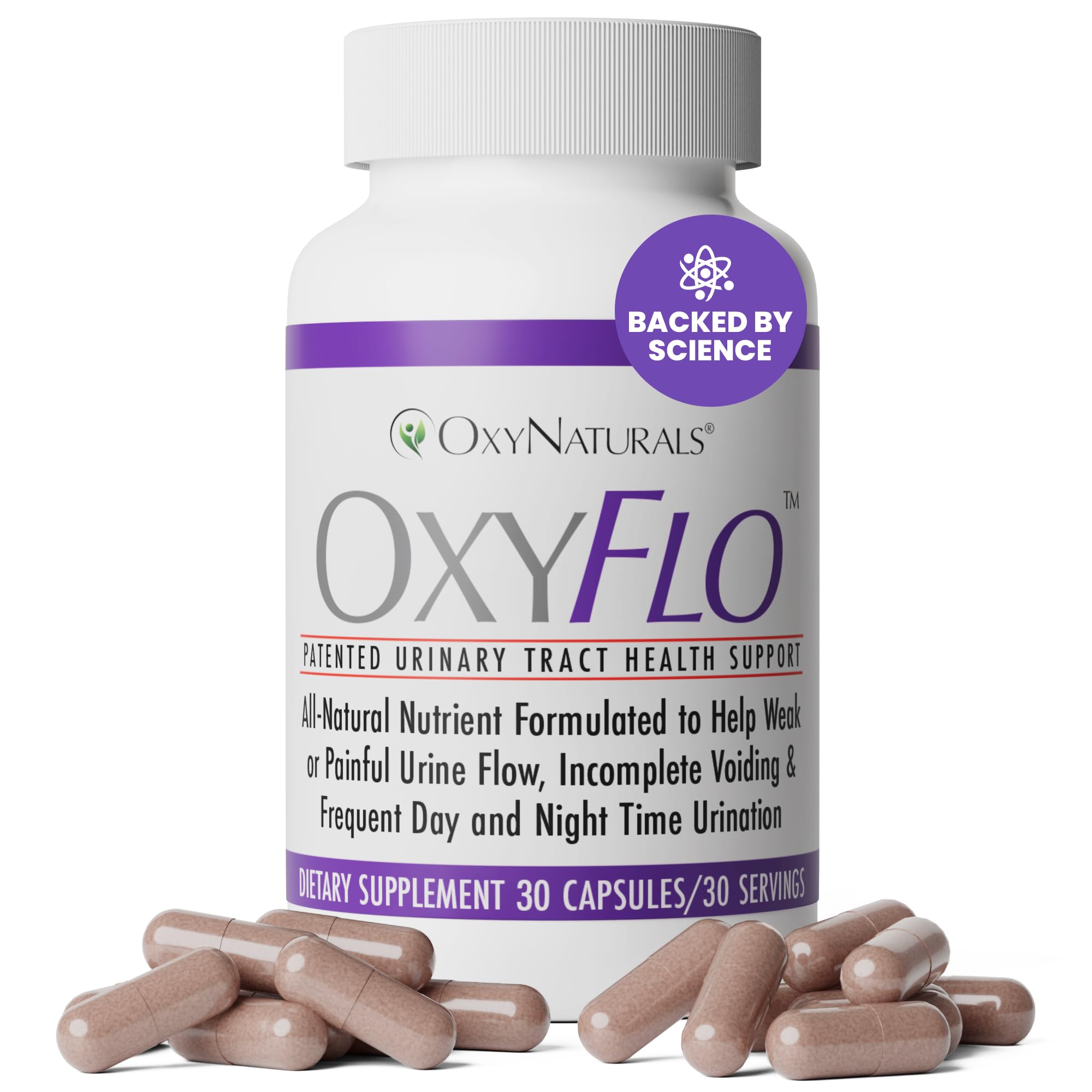OxyNaturals OxyFlo bottle front for bladder health support and daily comfort