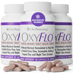 OxyNaturals OxyFlo bottle front view highlighting the bladder support formula.