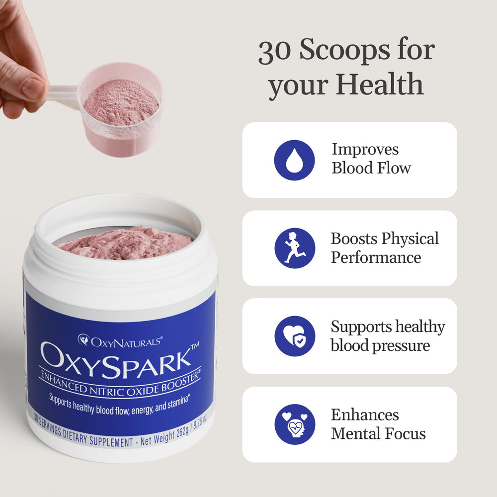 OxyNaturals OxySpark label close-up shows clean, gluten-free ingredients.