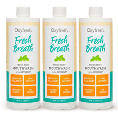 Oxyfresh Fresh Mint mouthwash bottle for daily use, promoting fresh breath.