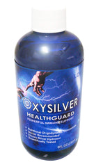 OxySilver with 528hz bottle pour highlights structured water for natural wellness support.