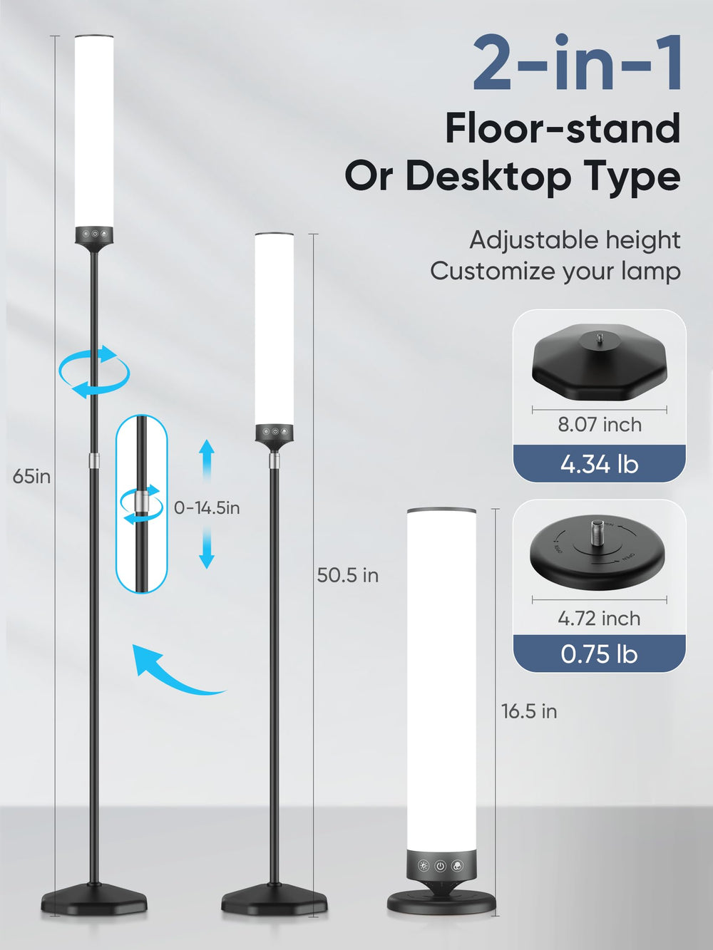 OYADISIIOP two-in-one design supports flexible floor or desk placement.