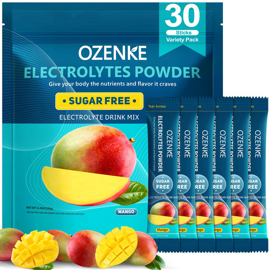 Ozenke electrolytes stick pack mango for on-the-go hydration