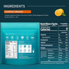 OZENKE orange flavor dissolving in water for refreshing hydration.