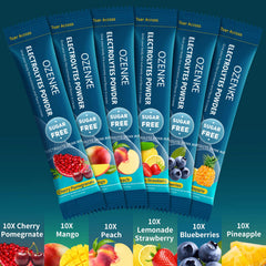 OZENKE cherry-pomegranate flavor sticks for refreshing hydration on travel.