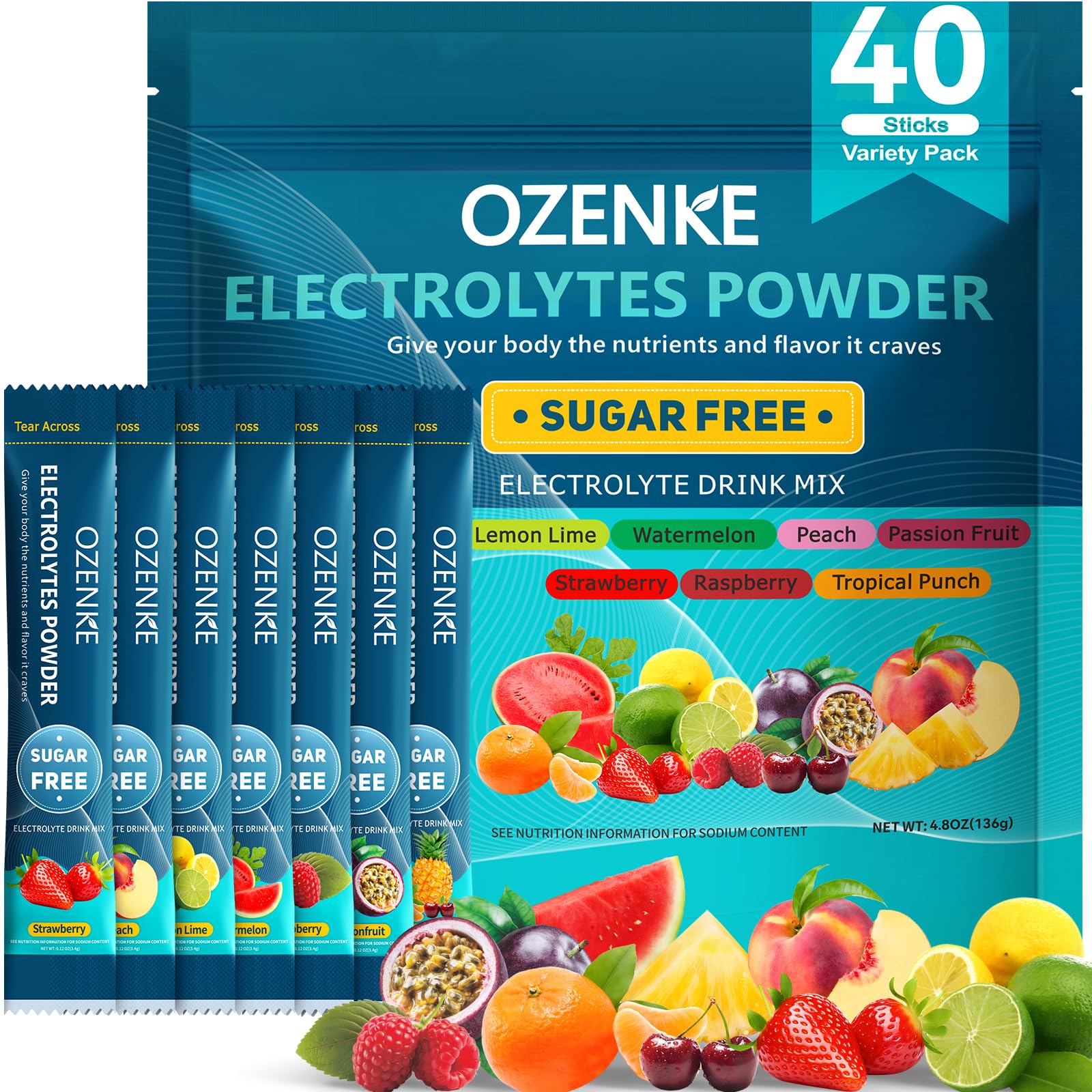 OZENKE electrolytes lemon-lime packet for quick hydration during workouts