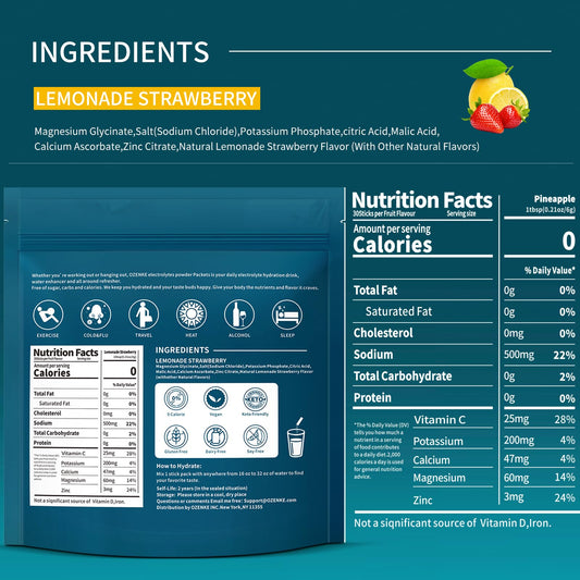 OZENKE strawberry electrolyte stick dissolves quickly for refreshing hydration on the go