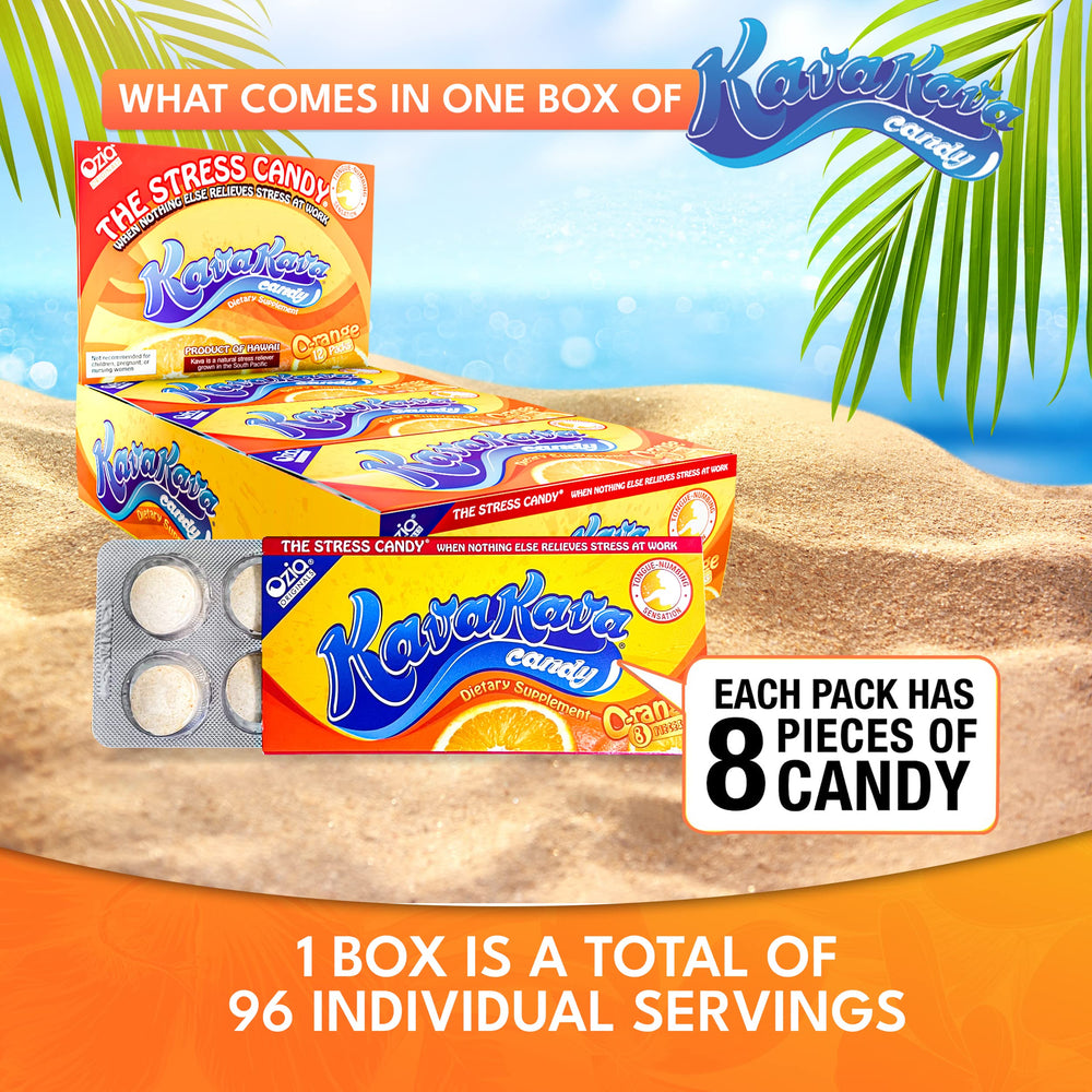 Ozia Originals Kava Candy coconut-cream pack offers a tropical calming moment.