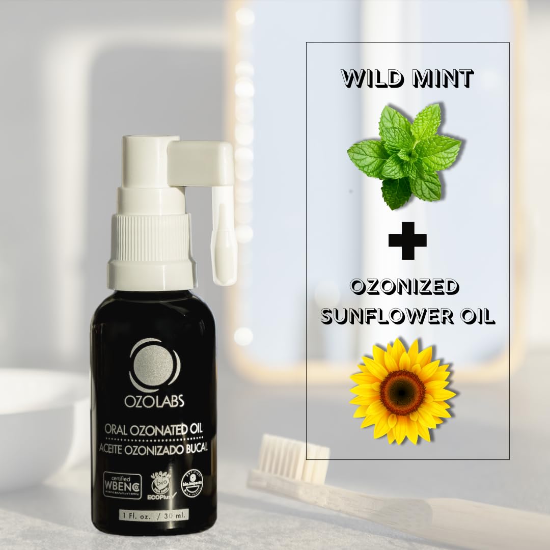 OZOLABS Teeth gums care routine bottle captures daily ritual for sensitive gums