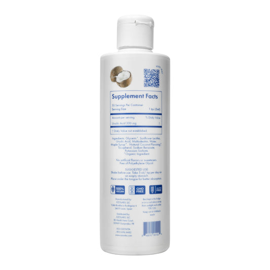 OZOVITA ursolic acid liquid extract being poured for easy daily dosing