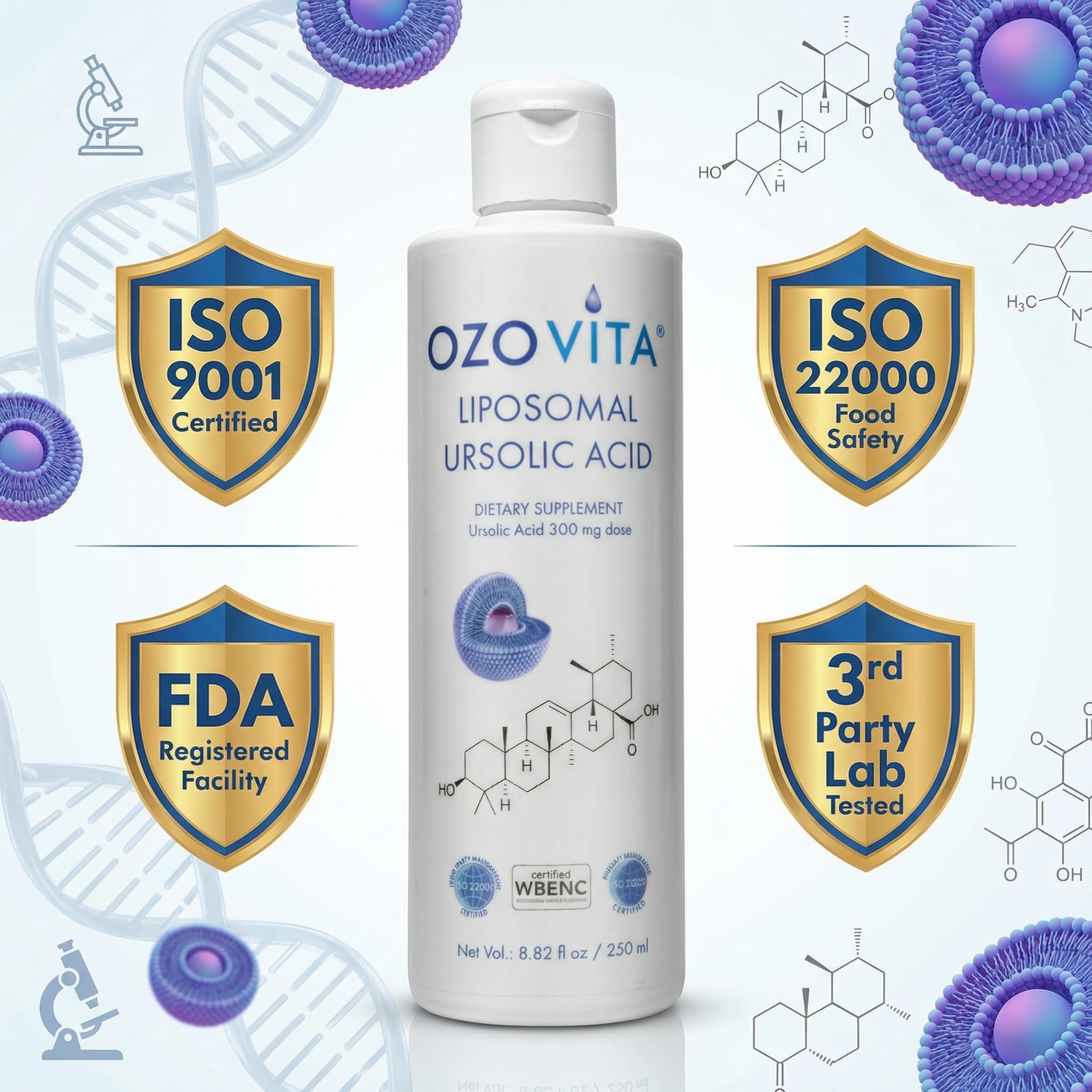 OZOVITA net weight icon on recyclable packaging