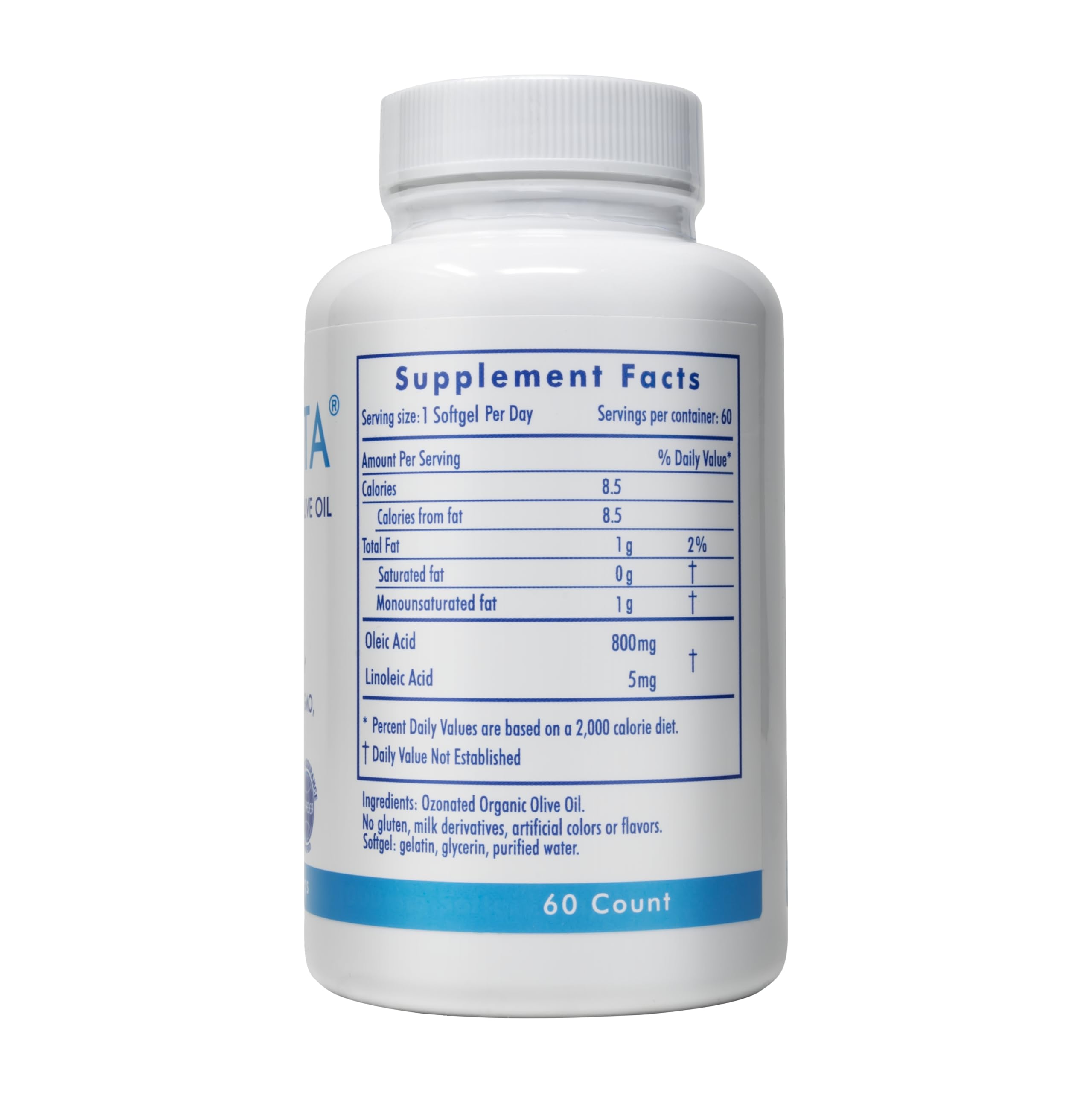 OZOVITA softgels packaging close-up highlighting two-month supply and purity