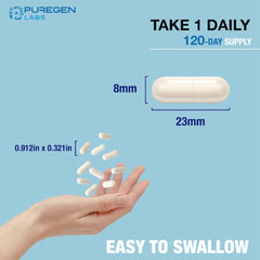 P Puregen Labs Gluten-free and dairy-free indication on packaging