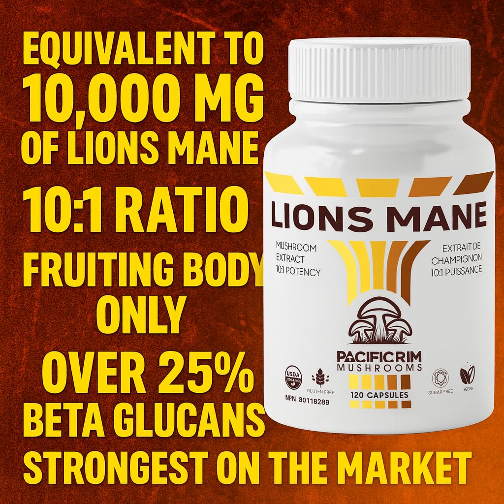 Lions Mane capsules pour demonstrates easy daily supplementation.