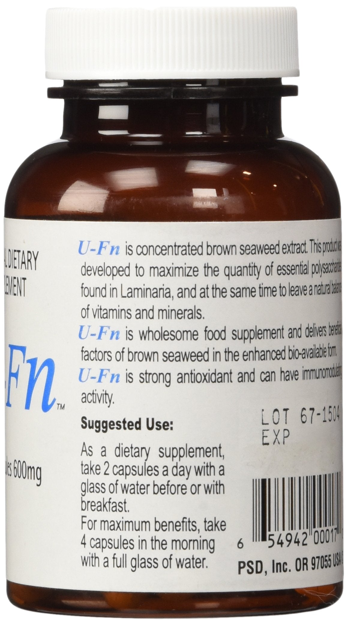 Pacific Standard U-Fn bottle back lists ingredients and dosage for informed use.