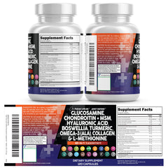 Front packaging view of the 120-count joint health pack.