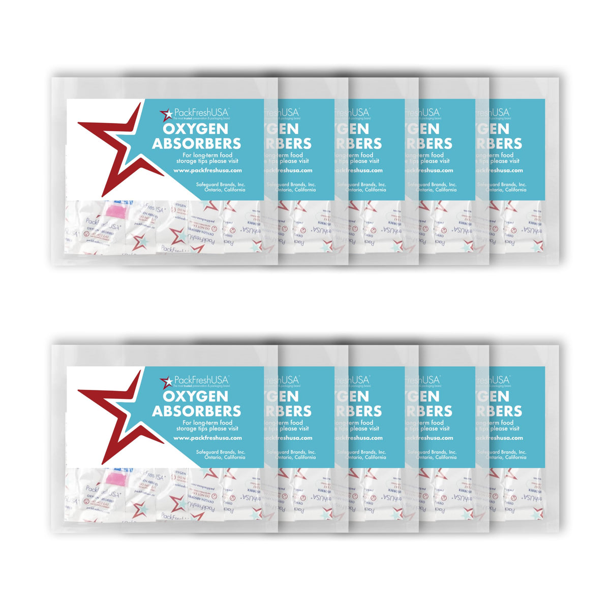 PackFreshUSA 100cc oxygen absorber compartment pack preserves dry foods for longer.