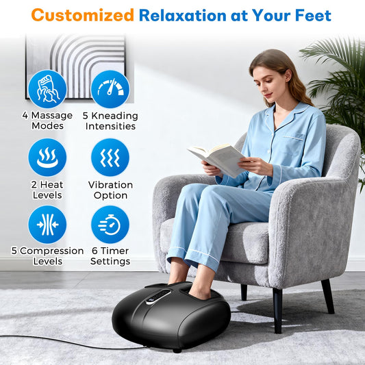 PACOVY Shiatsu Massager side view showing full-foot wrap for comfort