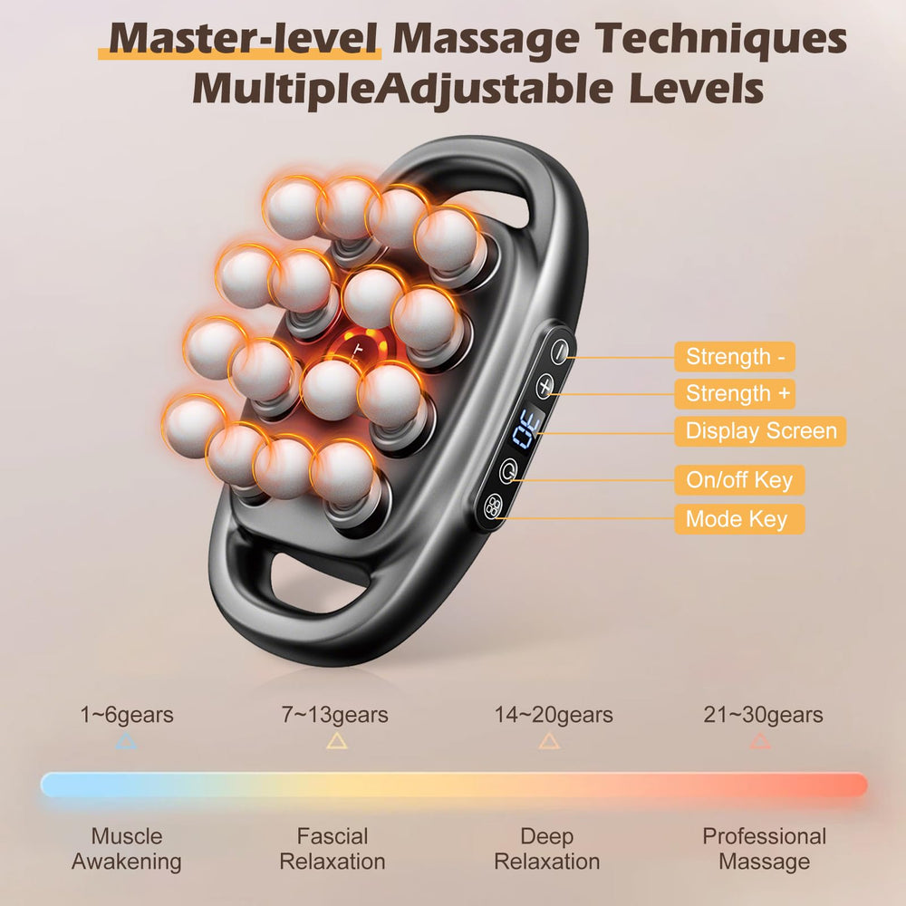 PakaLife black-colored massage gun showing sleek ergonomics