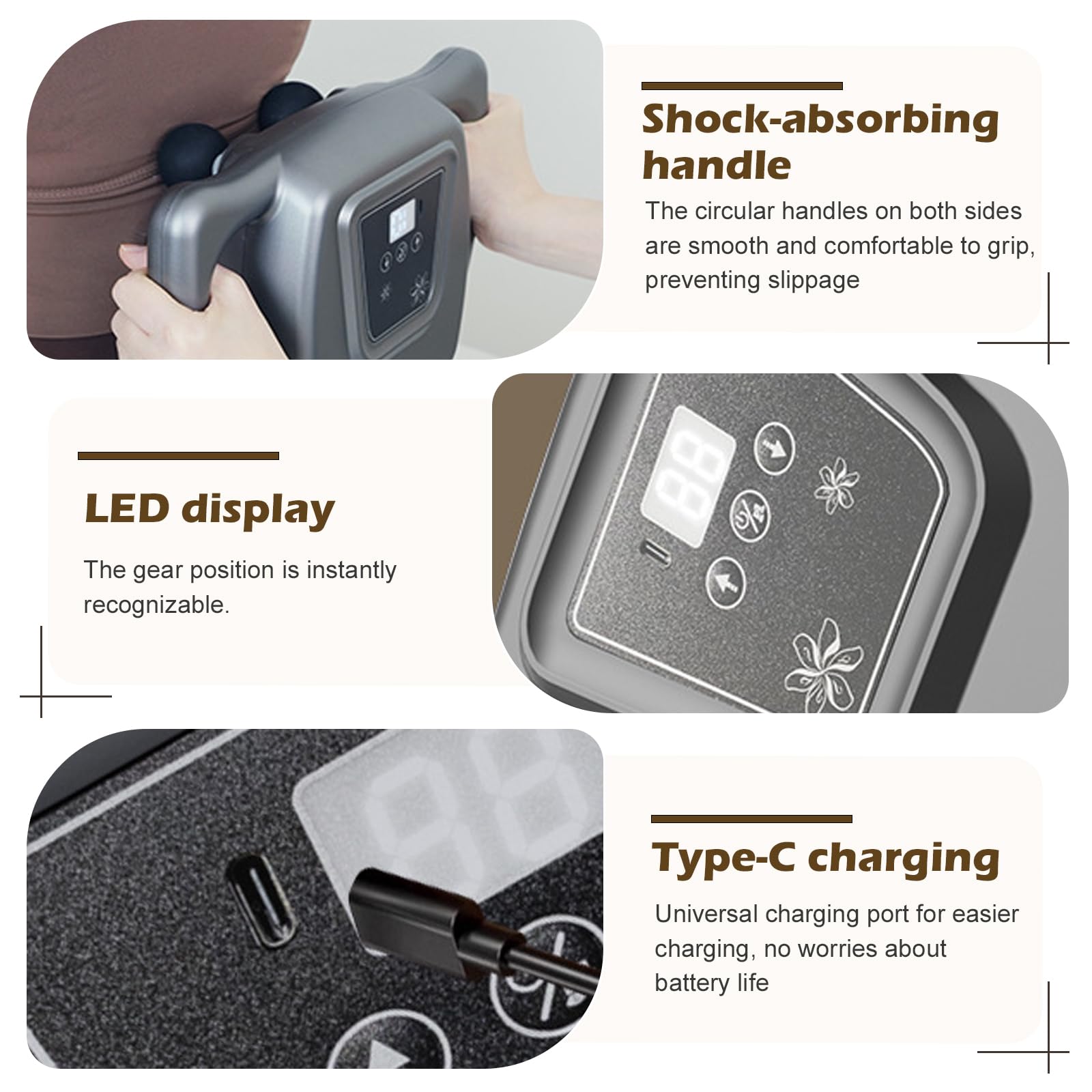 PakaLife white ergonomic massage gun shown for stylish home use