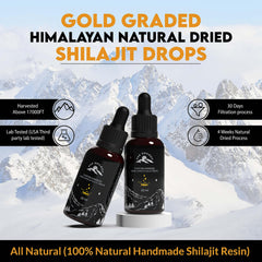 PakShilajit gold graded shilajit drops in glass vial with dropper