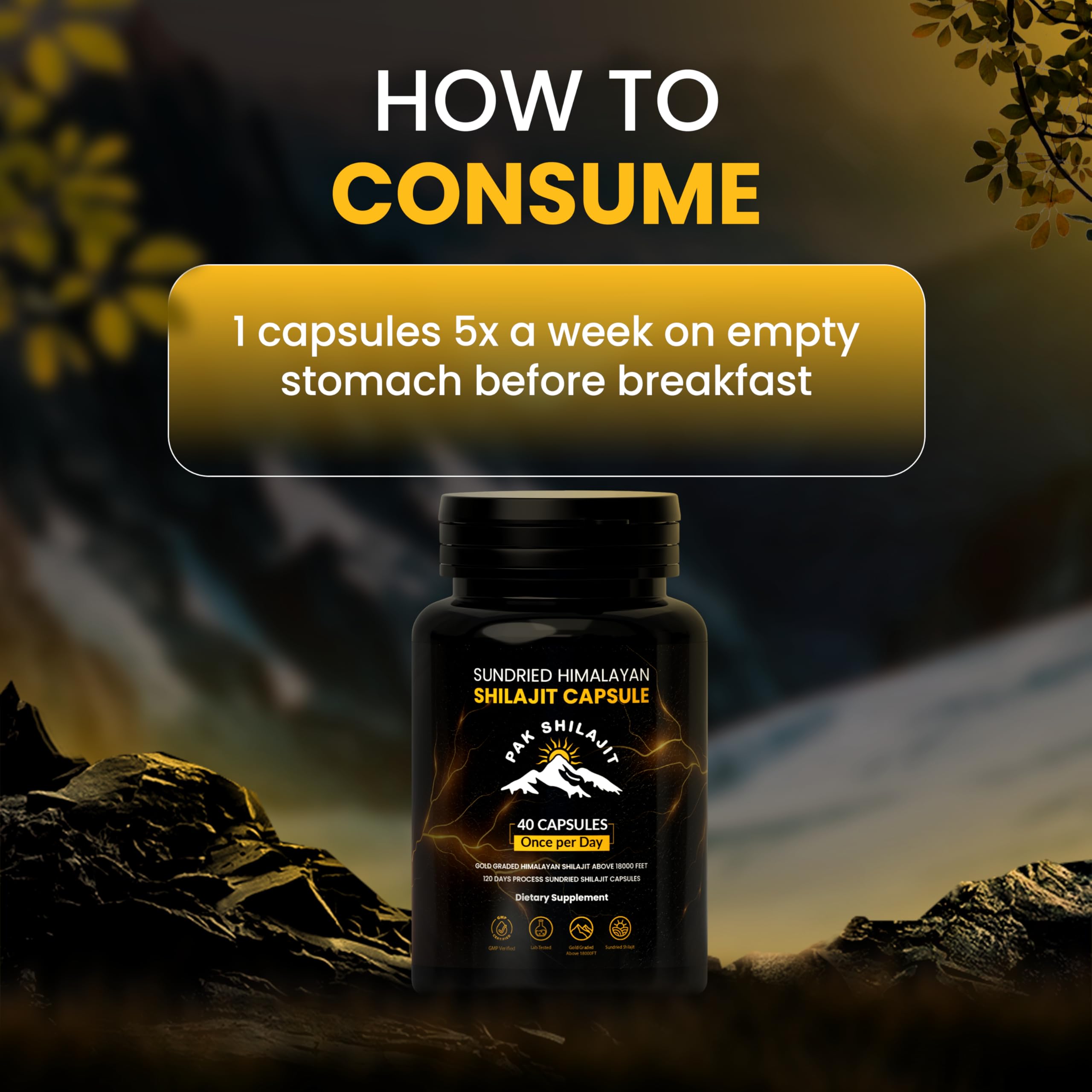 PakShilajit mineral-rich content shown in capsule form for wellness routines