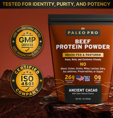 Paleo Pro eggs and beef protein blend close-up shows whole-food amino profile