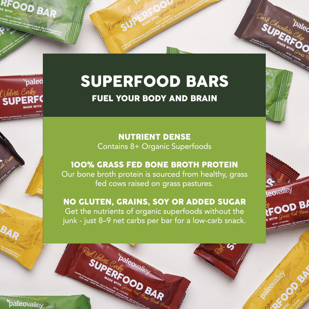 Paleovalley Apple Cinnamon Bars packaging, travel-ready box for busy days.
