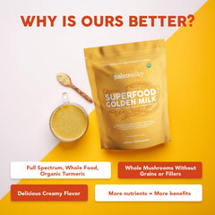 Paleovalley Organic Coconut Milk Powder bag for creamy, rich Golden Milk.